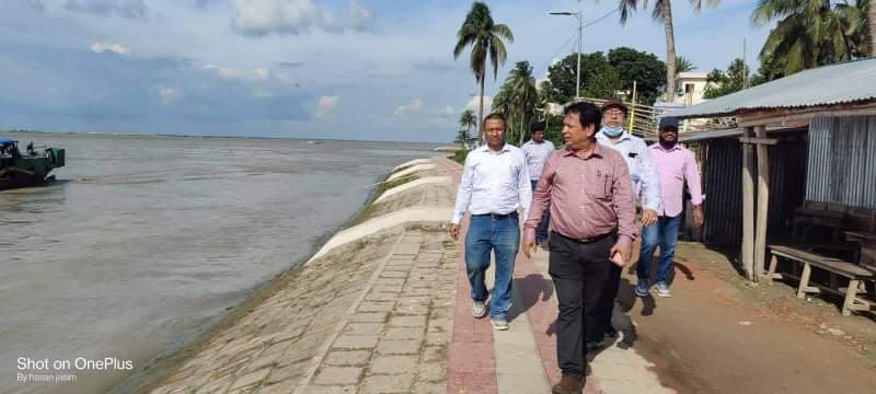 পাউবি ফরিদপুর জোনের প্রধান প্রকৌশলীর শরীয়তপুরে  নদী তীর সংরক্ষণ কাজ পরিদর্শন
